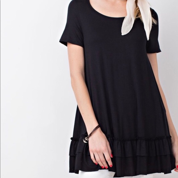 Black Double Ruffle Tunic - Picture 6 of 6